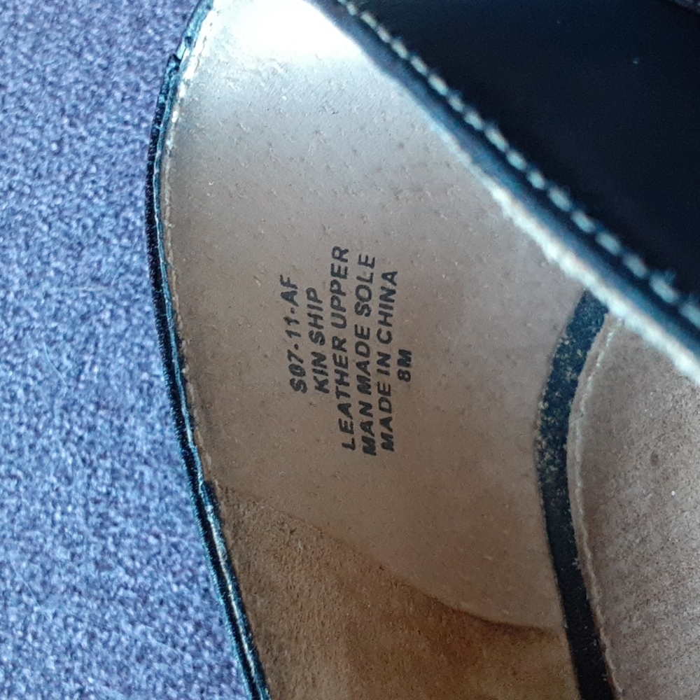Aerosoles Kin Ship Leather Peep Toe Heels Wedges 8M - Picture 6 of 9